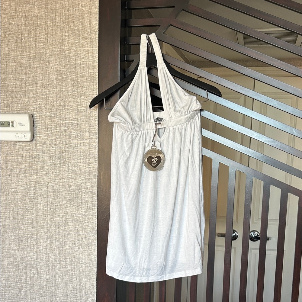 Chic White Halter Camisole/Cover Up